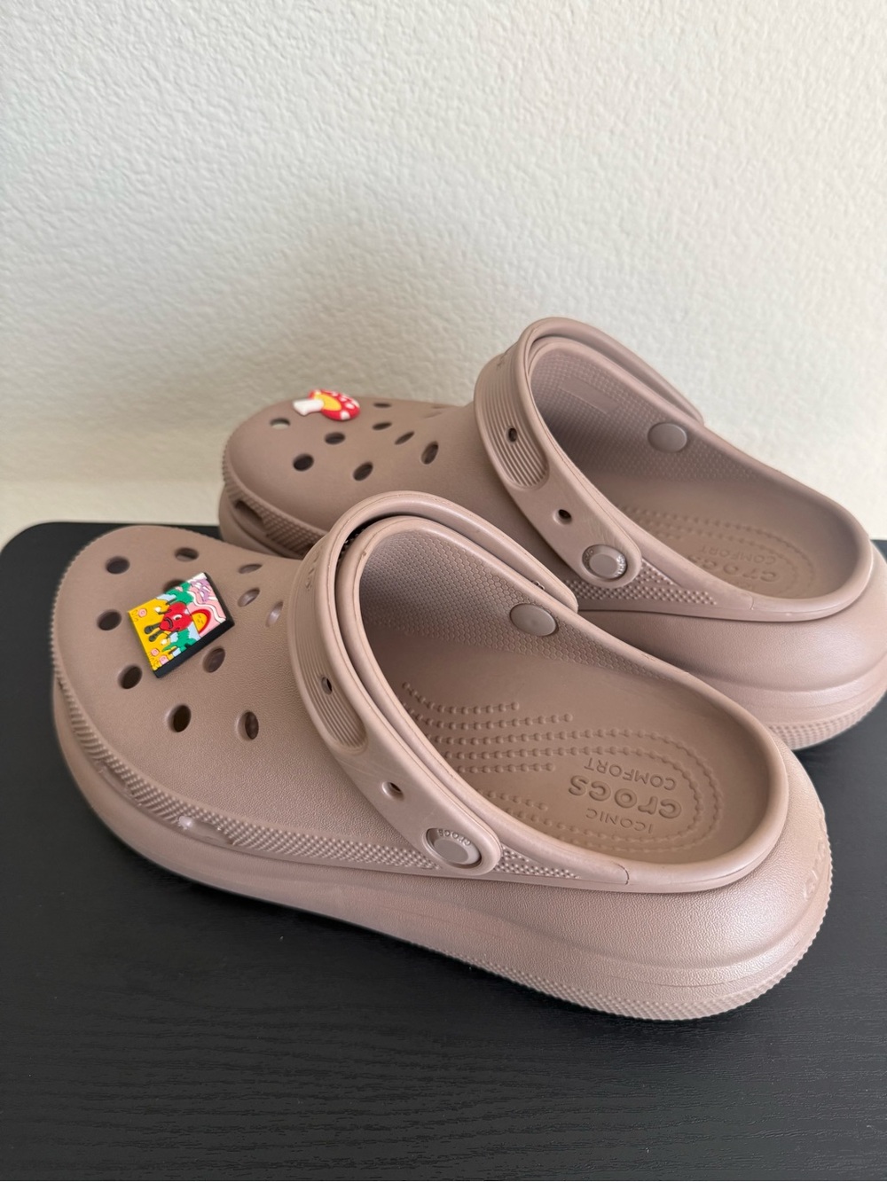 CROCS Classic Clog in Taupe with Colorful Jibbitz - Picture 2 of 5